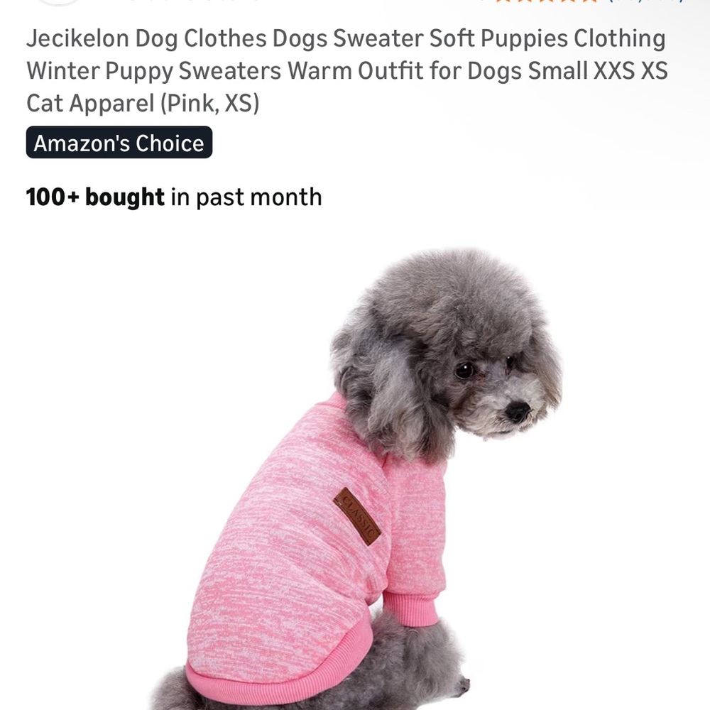 Guess Pink Dog Sweater for Small Pets